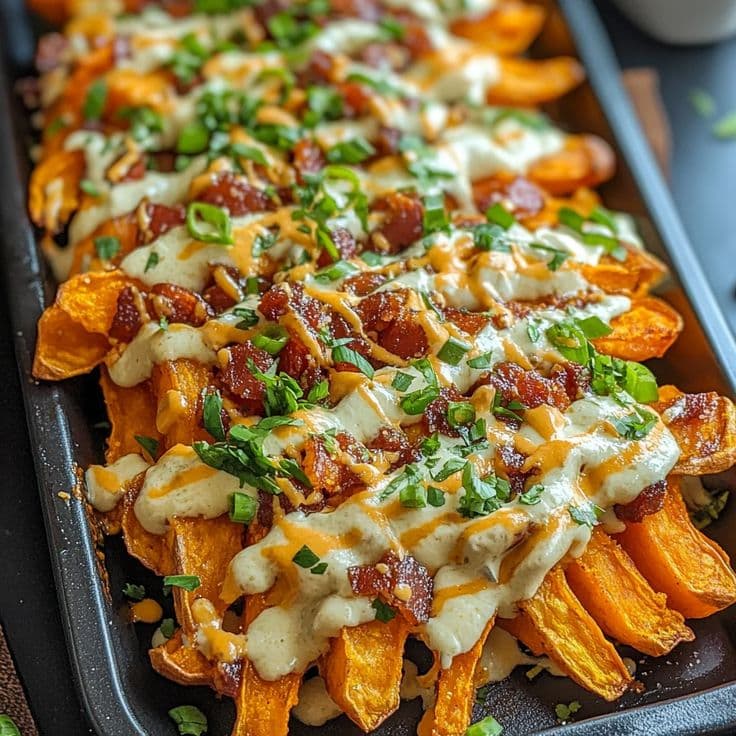 Regular Potato and Sweet Potato Poutine